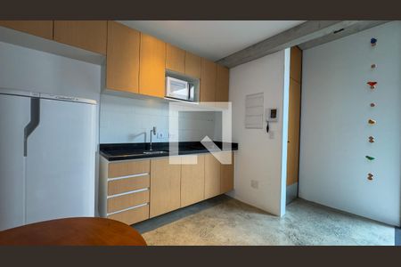 Sala e Cozinha de apartamento à venda com 1 quarto, 36m² em Brooklin, São Paulo