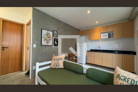 Sala e Cozinha de apartamento à venda com 1 quarto, 36m² em Brooklin, São Paulo