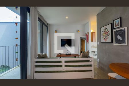 Sala e Cozinha de apartamento à venda com 1 quarto, 36m² em Brooklin, São Paulo