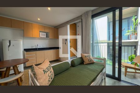 Sala e Cozinha de apartamento à venda com 1 quarto, 36m² em Brooklin, São Paulo