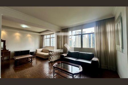 Sala  de apartamento à venda com 4 quartos, 200m² em Funcionários, Belo Horizonte