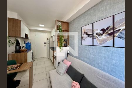 Sala de casa de condomínio para alugar com 1 quarto, 28m² em Jardim Caravelas, São Paulo