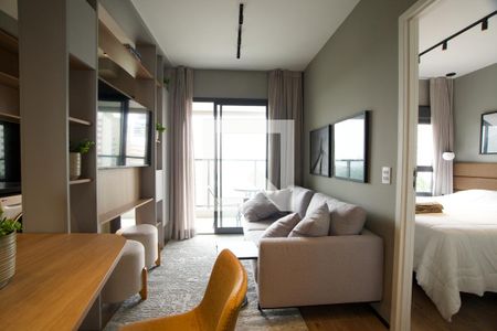 Sala de apartamento para alugar com 1 quarto, 35m² em Jardins, São Paulo