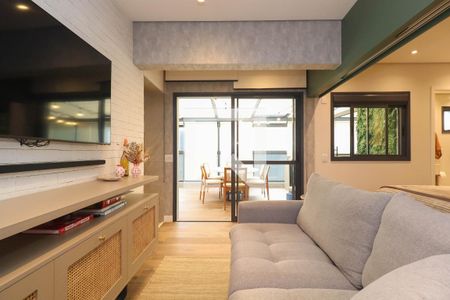 Sala de apartamento para alugar com 1 quarto, 63m² em Pinheiros, São Paulo