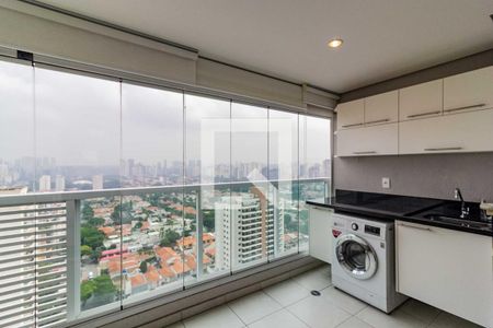 Varanda integrada com Área de Serviço de apartamento para alugar com 1 quarto, 33m² em Brooklin, São Paulo