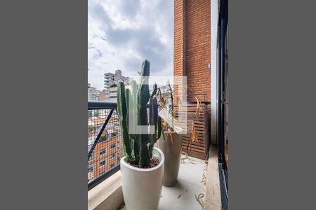 Sala/Cozinha - Varanda de apartamento à venda com 1 quarto, 75m² em Cerqueira César, São Paulo