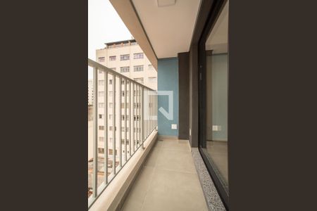 Varanda da Sala/Cozinha de kitnet/studio para alugar com 1 quarto, 28m² em Vila Clementino, São Paulo