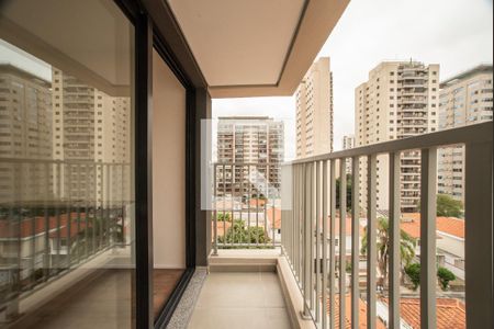 Varanda da Sala/Cozinha de kitnet/studio para alugar com 1 quarto, 28m² em Vila Clementino, São Paulo