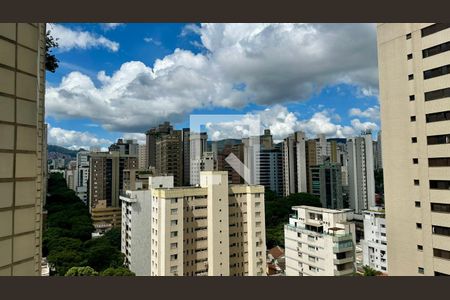 Vista da Varanda da Sala/cozinha de apartamento à venda com 1 quarto, 50m² em Lourdes, Belo Horizonte