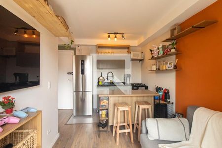 Sala/Cozinha de apartamento à venda com 1 quarto, 28m² em Santa Quiteria, Curitiba