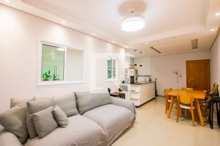 Sala de apartamento à venda com 3 quartos, 90m² em Vila Valparaíso, Santo André