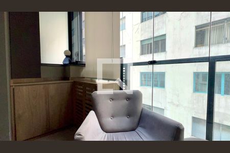 Varanda de kitnet/studio para alugar com 1 quarto, 33m² em Pinheiros, São Paulo