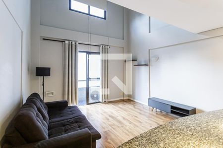 Sala/Cozinha de apartamento para alugar com 1 quarto, 58m² em Indianópolis, São Paulo