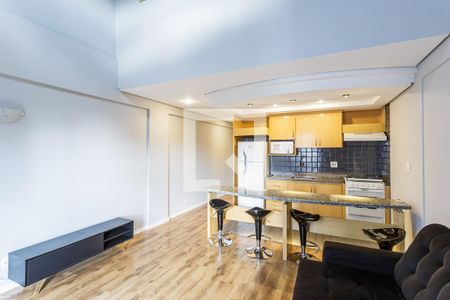 Sala/Cozinha de apartamento para alugar com 1 quarto, 58m² em Indianópolis, São Paulo