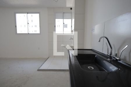 Sala, cozinha, área de serviço de apartamento à venda com 1 quarto, 37m² em Jardim, Santo André