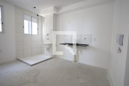 Sala, cozinha, área de serviço de apartamento à venda com 1 quarto, 37m² em Jardim, Santo André