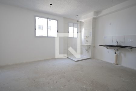 Sala, cozinha, área de serviço de apartamento à venda com 1 quarto, 37m² em Jardim, Santo André