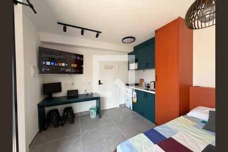 quarto, cozinha de kitnet/studio para alugar com 1 quarto, 17m² em Campos Elíseos, São Paulo