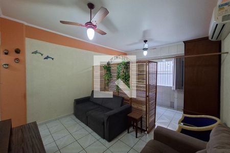 Sala de apartamento para alugar com 1 quarto, 45m² em Boqueirão, Praia Grande