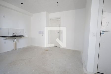 Sala, cozinha e área de serviço de apartamento à venda com 1 quarto, 37m² em Jardim, Santo André