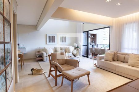 Sala  de apartamento à venda com 3 quartos, 135m² em Vila da Serra, Nova Lima