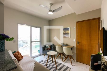 Sala de apartamento para alugar com 1 quarto, 40m² em Boqueirão, Praia Grande