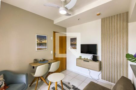 Sala de apartamento para alugar com 1 quarto, 40m² em Boqueirão, Praia Grande