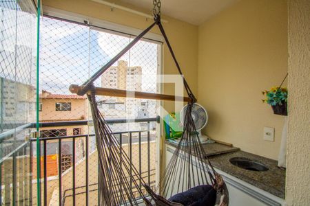 Varanda da sala de apartamento à venda com 2 quartos, 67m² em Vila Valparaíso, Santo André
