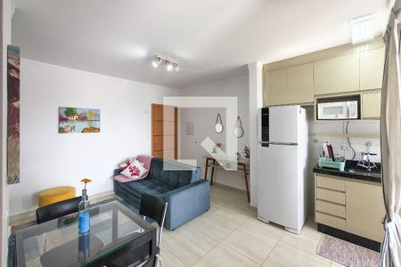 Sala  de apartamento para alugar com 1 quarto, 48m² em Vila Caiçara, Praia Grande