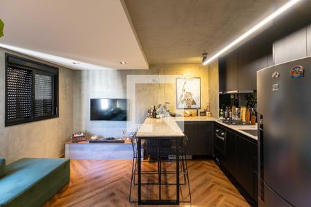 Sala integrada com Cozinha de apartamento à venda com 1 quarto, 34m² em Jurubatuba, São Paulo