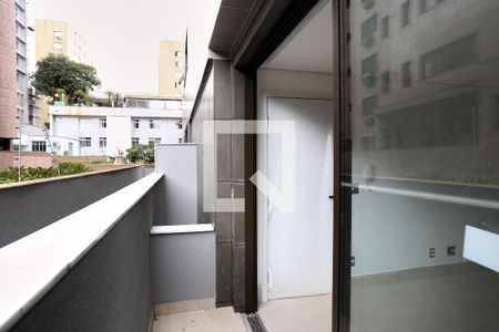 Varanda da Sala de apartamento à venda com 1 quarto, 54m² em Lourdes, Belo Horizonte