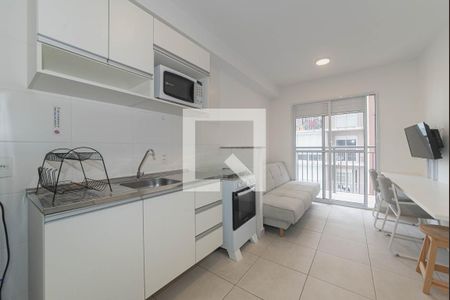 Cozinha - Lavanderia Integrada de apartamento para alugar com 1 quarto, 27m² em Jardim Caravelas, São Paulo