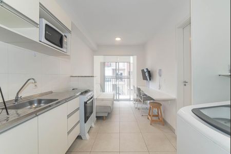 Cozinha - Lavanderia Integrada de apartamento para alugar com 1 quarto, 27m² em Jardim Caravelas, São Paulo