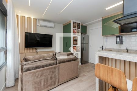 Sala/ Cozinha de apartamento para alugar com 1 quarto, 37m² em Santo Amaro, São Paulo