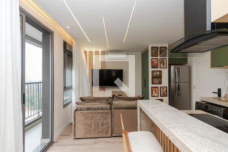 Sala/ Cozinha de apartamento para alugar com 1 quarto, 37m² em Santo Amaro, São Paulo