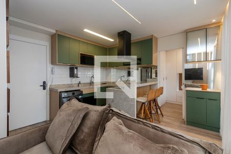 Sala/ Cozinha de apartamento para alugar com 1 quarto, 37m² em Santo Amaro, São Paulo