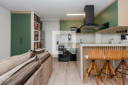 Sala/ Cozinha de apartamento para alugar com 1 quarto, 37m² em Santo Amaro, São Paulo