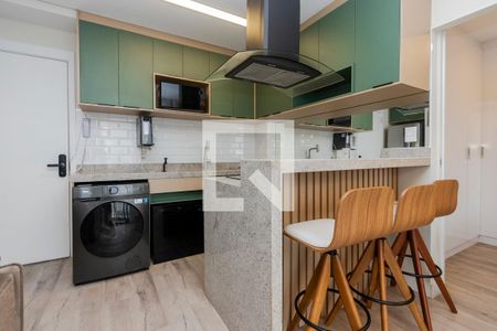 Sala/ Cozinha de apartamento para alugar com 1 quarto, 37m² em Santo Amaro, São Paulo