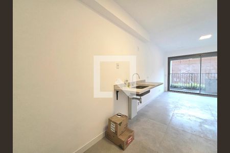 Sala/Cozinha de apartamento para alugar com 1 quarto, 43m² em Indianópolis, São Paulo