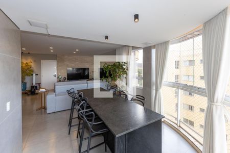 Varanda da Sala de Jantar de apartamento à venda com 4 quartos, 166m² em Alphaville Nova Lima, Nova Lima