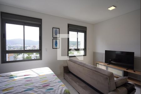 Sala - quarto de apartamento para alugar com 1 quarto, 36m² em Carvoeira, Florianópolis