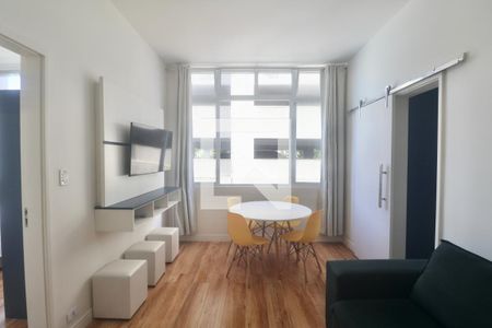 Sala de apartamento para alugar com 1 quarto, 57m² em Centro, Guarujá