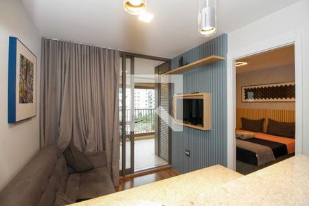 Sala e Cozinha de apartamento para alugar com 1 quarto, 44m² em Ibirapuera, São Paulo