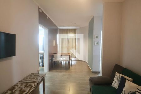 Sala de apartamento para alugar com 1 quarto, 55m² em Balneario Cidade Atlantica, Guarujá