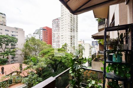 varanda sala de estar de apartamento à venda com 1 quarto, 56m² em Cerqueira César, São Paulo