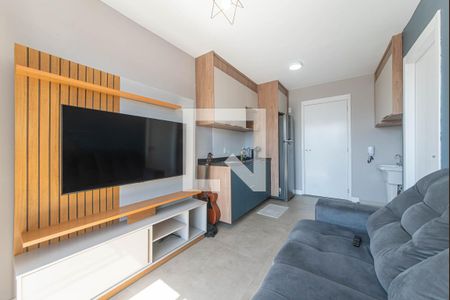 Sala - Cozinha Integrada de apartamento para alugar com 1 quarto, 27m² em Campo Belo, São Paulo