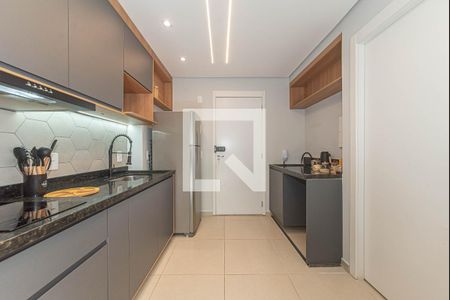 Sala - Cozinha Integrada de apartamento para alugar com 1 quarto, 27m² em Campo Belo, São Paulo