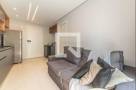 Sala - Cozinha Integrada de apartamento para alugar com 1 quarto, 27m² em Campo Belo, São Paulo