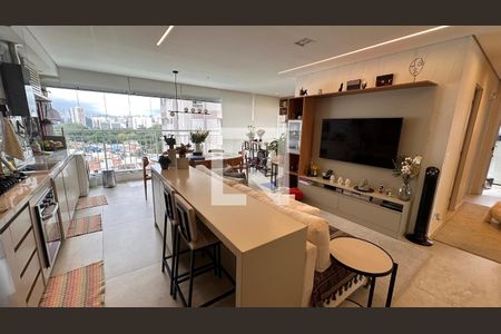 Sala/cozinha de apartamento à venda com 3 quartos, 81m² em Santo Amaro, São Paulo