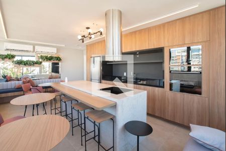 Área comum - Salão de festas/Espaço gourmet de kitnet/studio para alugar com 1 quarto, 28m² em Vila Clementino, São Paulo